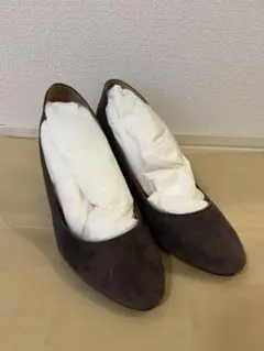 ダークブラウン スエード ポインテッドトゥ ハイヒール　ランバン