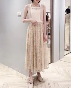 【タグ付き新品未使用品】LILY BROWN シアーレース切替ドレス