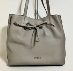 美品★ FURLA フルラ コスタンザ 巾着バッグ グレージュ A4 2way