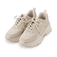 ESPERANZA キルティングスニーカー ベージュ L