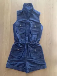 LENTILLE ダークブルー デニムオーバーオール【送料無料】