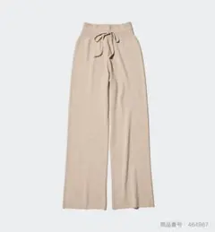 UNIQLO ウォッシャブルニットリブパンツ　ベージュ　Ｌ