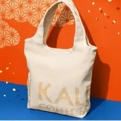 KALDI COFFEE FARM トートバッグ アイボリーもへじ手ぬぐい付