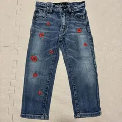 FITH 花柄刺繍 デニム長ズボン 100