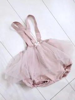 ピンク ベビードレス　チュールパンツ ブルマ　70～80