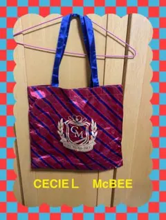 CECIL McBEE トートバッグ レッド×ブルー