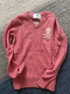 MARK & LONA ピンク Vネックニット