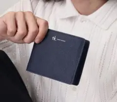 タケオキクチTAKEO KIKUCHI 二つ折りマネークリップ 財布 ネイビー