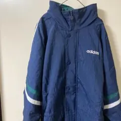 ♡*.様 90s adidas ネイビー ナイロンジャケット　メンズM フード付