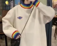 レインボー ニット トレーナー