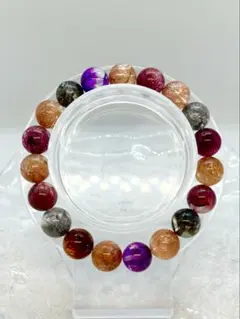 クラック 水晶 ブレスレット マルチカラー キラキラ 爆裂水晶 カラフル 可愛い