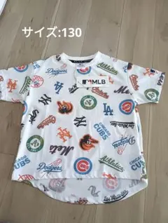 【新品】MLBロゴTシャツ 130サイズ ホワイト　キッズ