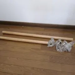 手すり　木製　タモムク材　金具ビス付き　ブラウン 手すり 3本セット 木製 タモ材 金具ビス付き ブラウン DIY - メルカリ