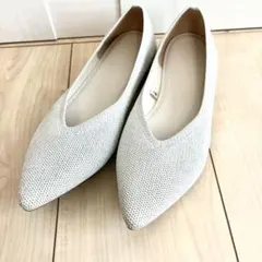 【新品未使用】GU ジーユー ウォッシャブルニット フラットシューズ23.5