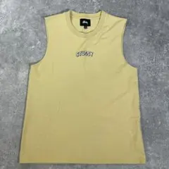STUSSY ノースリーブ　S　ロゴ　刺繍　タンクトップ　カットソーのサムネイル
