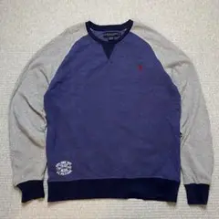 US POLO ASSN スウェット ワンポイント ネイビーグレー ヴィンテージ