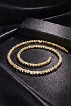 値下げ中 モアサナイト テニスネックレス 18K GP 5mm 大粒 GRA証明 GRA証明書付き】モアサナイト テニスネックレス 18K GP 5mm 大粒
