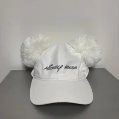 Disney ディズニー ミッキーマウス ポンポン付き キャップ 帽子 ホワイト
