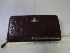 ヴィヴィアンウエストウッド ボルドーファスナー付レザー長財布