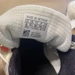 adidas ホワイト ベルクロシューズ 6.5 US