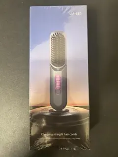 【新品未使用】ブラシ型ヘアアイロン グレー コードレス Type-C充電式