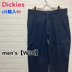 ●E364【US輸入】ディッキーズ カーゴパンツ ネイビー系 メンズ【W36】