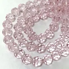 bk748/SALE！ガラスビーズ◇多面カット　クリアピンク　3連