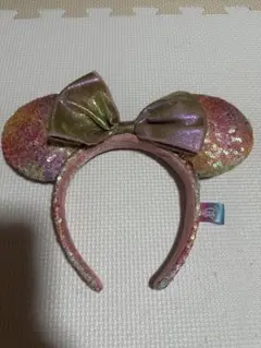 ミッキー型カチューシャ リボン付き　４０周年