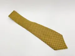 【HERMES 】エルメス ネクタイ シルク100% 総柄 イエロー 美品のサムネイル
