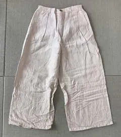 GU リネンブレンドワイドパンツ アイボリー Mサイズ