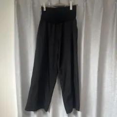 マタニティ ワイドパンツ ブラック M〜L