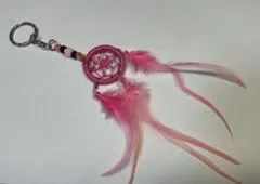 ドリームキャッチャー キーホルダー ピンク