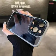 高品質！　iPhone 14pro max ケース金属カメラカバー　耐衝撃グレー