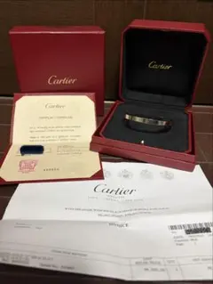 カルティエ ラブブレス オープン ブレスレット 750(WG) 21 保証書有