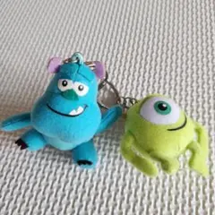 ディズニー　モンスターズインク　マイク　サリー ぬいぐるみキーホルダーセット