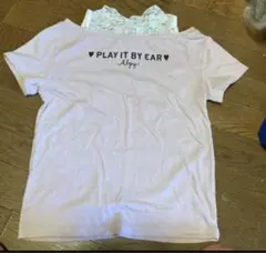 ALGYのレースとロゴのTシャツ