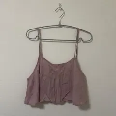花柄刺繍 ビスチェ ピンク　earth music&ecology
