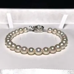 花珠級 あこや真珠 SV ゴールドメッキ ネックレス 6.4〜6.8㎜ O435