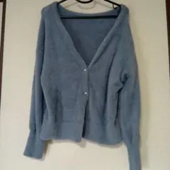 水色シャギーカーディガン　DRESKIP М