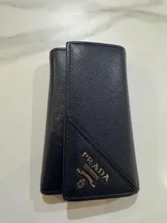 美品 PRADA 6連 キーケース 鍵 サフィアーノ レザー ブラック