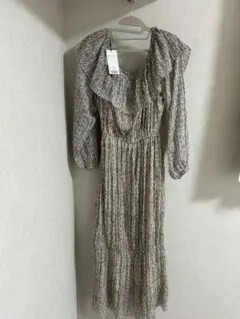 美品✨moussy 小花柄フラワープリント フリルネック マキシワンピース M