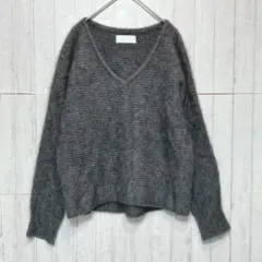ガリャルダガランテ　長袖Vネックセーター　ダークグレー【F】　レディース