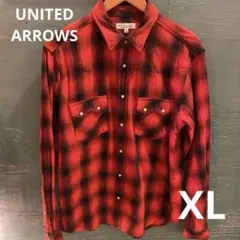 アメカジ ユナイデットアローズレッド・ブラックチェックネルシャツ