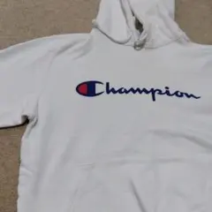 Champion ホワイト フード付きパーカー