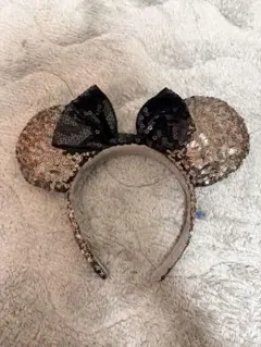 ディズニーカチューシャ　スパンコールブラック