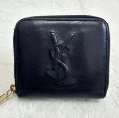 YSL サンローラン 二つ折り財布 ラウンドファスナー カサンドラ レザー