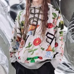 【25SS/レア物】Mystical ビッグパーカ 総柄 オーブ 花