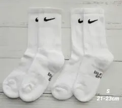 新品 NIKE ナイキ エブリデイ クルーソックス 2足 S ホワイト
