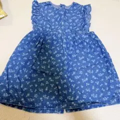 ZARA 小花柄　デニムワンピース