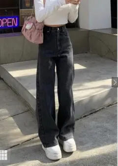 GRL 新品タグ付き　ストレートデニム ゴムウエスト